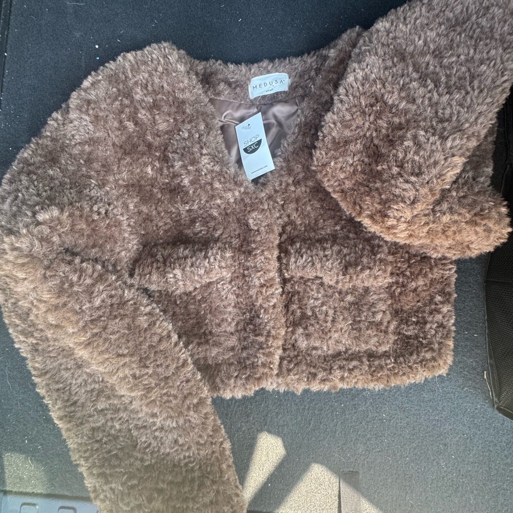 Womens Brown Boutique Fur Jacket